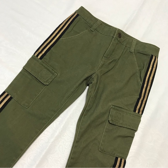 Crazy 8 | Girls Jeans Size 8 Green Golden Stripe - Picture 2 of 10